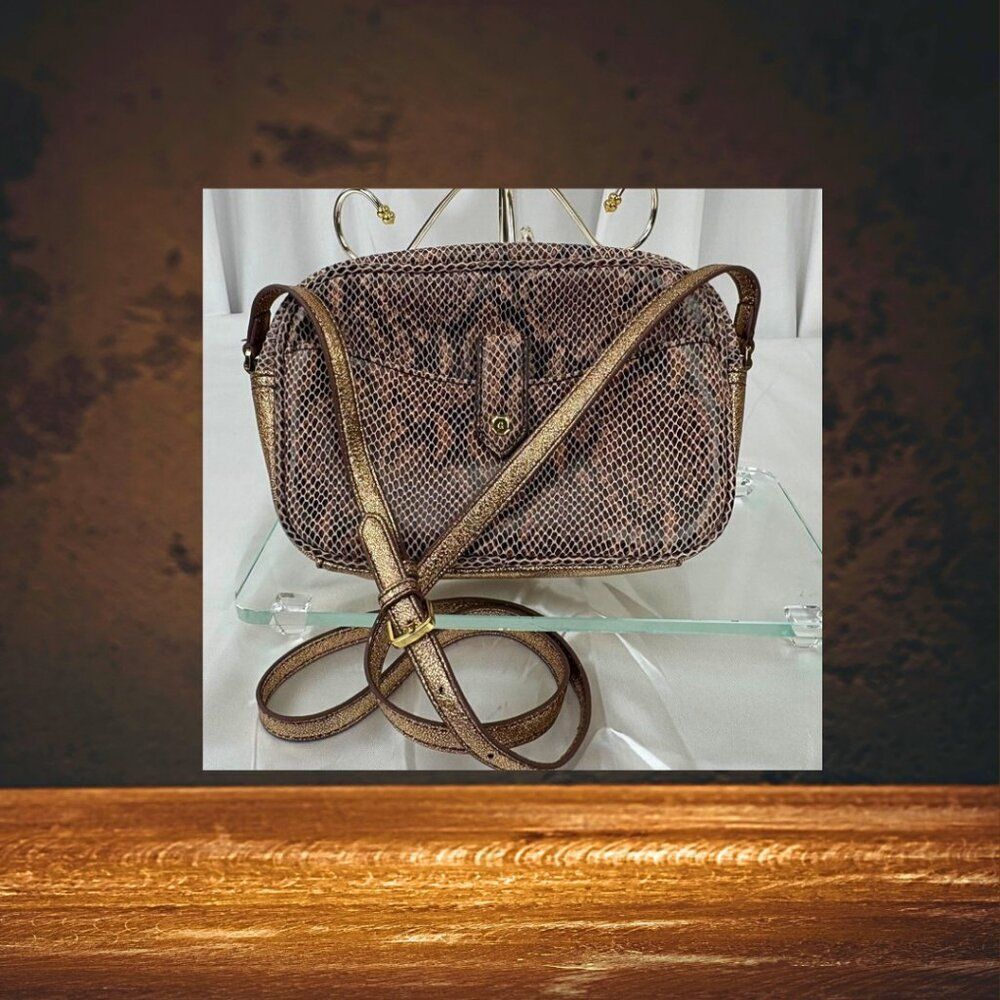 G.I.L.I. Got It Love It Leather Snake gold Crossbody Bag